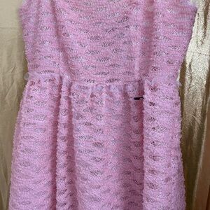 Top Shop Girls Pink Textured Party Dress